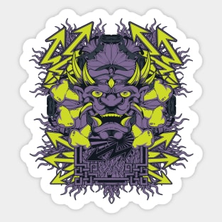 Psychedelic Zombie Aztec Warrior Sticker